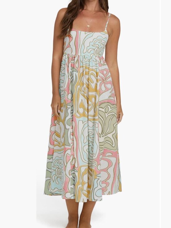 Billabong Dresses & Skirts - NWOT Billabong/Nordstrom Island Life Midi Dress-S-Linen/Cotton- Pastel- MSRP $88